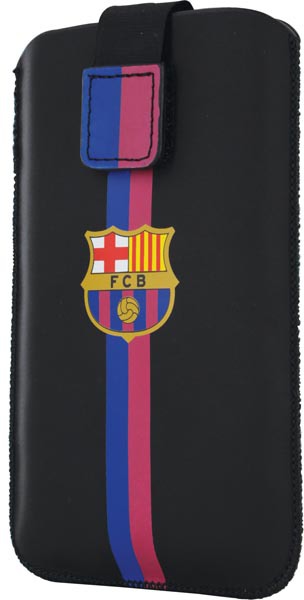 fcb-0014 Läderfodral till iPhone 4/4S med FC Barcelona klubbmärke